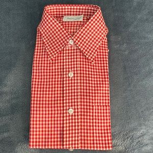 Tailored Fit Red Gingham Short Sleeve Shirt